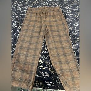 Old navy brown plaid wide leg pants, size XL